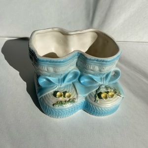 Vintage Velco Stamped Baby Shoe Planter/Container Ceramic